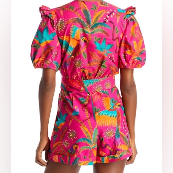Farm Rio Pink Parrot Romper - Picture 2 of 6